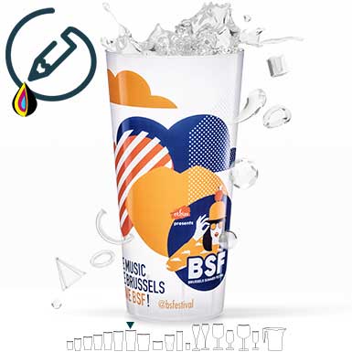 Ecocup pinte de 55 cl personnalisé en impression quadrichromie