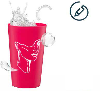 gobelet Ecocup rose sérigraphié